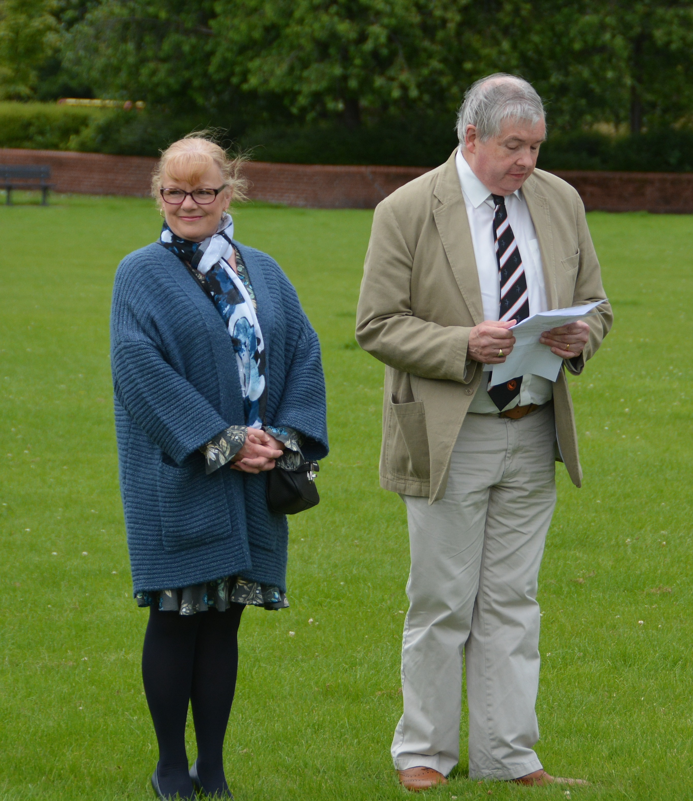 Chairman Jamie Sharp accompanied by wife, Joyce, opens proceedings